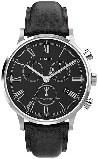 Timex Herrklocka TW2U88300 The Waterbury Svart/Läder Ø40 mm - Timex