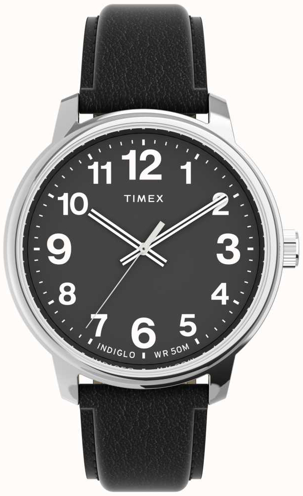 Timex Herrklocka TW2V21400 Easy Reader Svart/Läder Ø43 mm - Timex