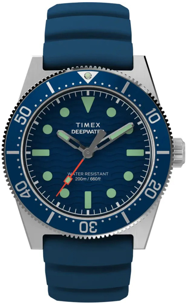 Timex Herrklocka TW2W74600 Deepwater Blå/Gummi Ø40 mm - Timex