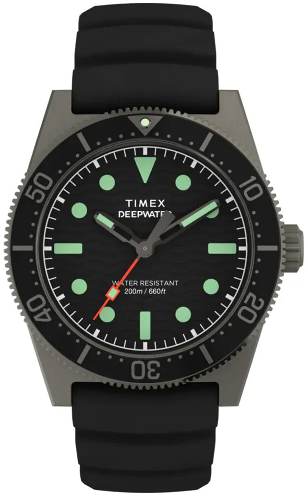 Timex Herrklocka TW2W74700 Deepwater Svart/Gummi &Oslash;40 mm