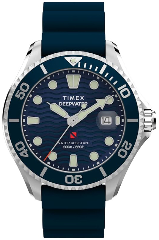 Timex Herrklocka TW2W81500 Deepwater Blå/Gummi Ø44 mm - Timex