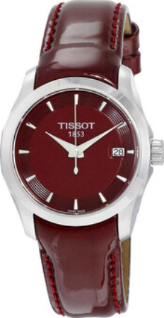 Tissot T-Trend Damklocka T035.210.16.371.00 Röd/Läder Ø32 mm - Tissot