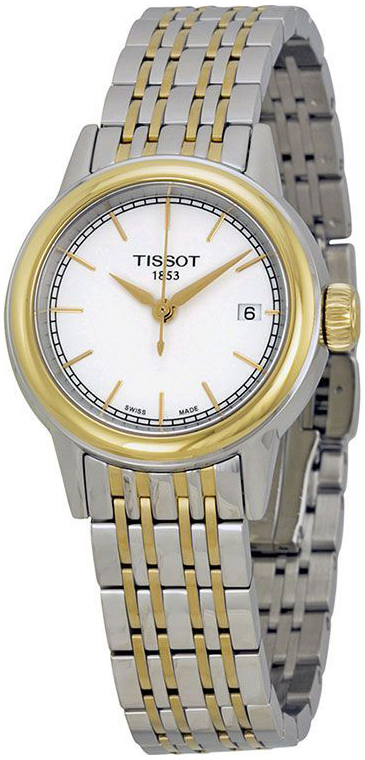 Tissot T-Classic Damklocka T085.210.22.011.00 Vit/Gulguldtonat stål - Tissot
