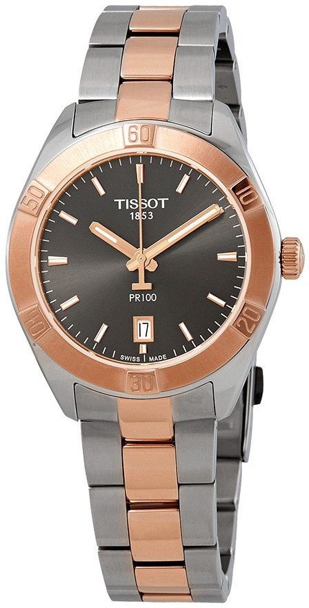 Tissot Damklocka T101.910.22.061.00 Pr 100 Grå/Roséguldstonat stål - Tissot