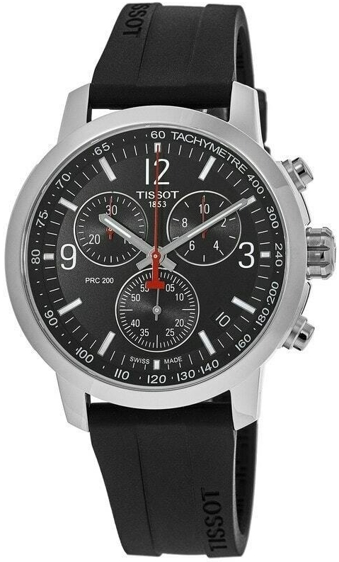 Tissot Herrklocka T114.417.17.057.00 Prc 200 Svart/Gummi Ø42 mm - Tissot