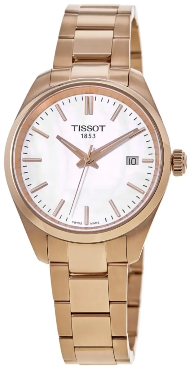 Tissot Damklocka T150.210.33.111.00 PR 100 Vit/Ros&eacute;guldstonat st&aring;l