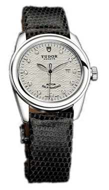 Tudor Glamour Date Damklocka 53000-SDIDBLZSP Silverfärgad/Läder Ø31 mm