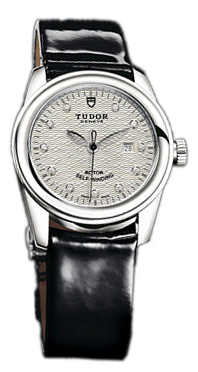 Tudor Glamour Date Damklocka 53000-SDIDBPLSP Silverfärgad/Läder Ø31 mm