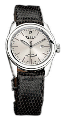Tudor Glamour Date Damklocka 53000-SIDBLZS Silverfärgad/Läder Ø31 mm