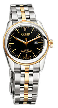 Tudor Glamour Date Damklocka 53003-68033-BIDSTL Svart/18 karat gult guld - Tudor
