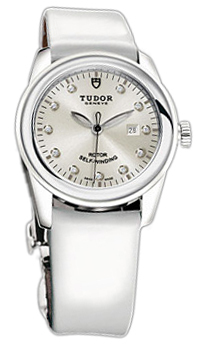 Tudor Glamour Date Damklocka 53010W-SDIDWPLS Silverfärgad/Läder Ø31 mm - Tudor