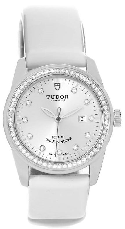 Tudor Glamour Date Damklocka 53020-SDIDWPLS Silverfärgad/Läder Ø31 mm - Tudor