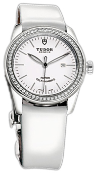 Tudor Glamour Date Damklocka 53020-WIDWPLS Vit/Läder Ø31 mm - Tudor