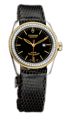 Tudor Glamour Date Damklocka 53023-BIDBLZS Svart/Läder Ø31 mm - Tudor