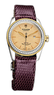 Tudor Glamour Date Damklocka 53023-CHIDPRLZSP Champagnefärgad/Läder Ø31 - Tudor