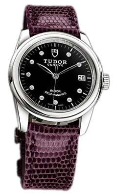 Tudor Glamour Date 55000-BDIDPRLZS Svart/Läder Ø36 mm - Tudor