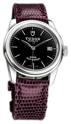 Tudor Glamour Date 55000-BIDPRLZS Svart/Läder Ø36 mm - Tudor