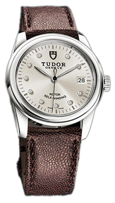Tudor Glamour Date 55000-SDIDBRJLS Silverfärgad/Läder Ø36 mm - Tudor