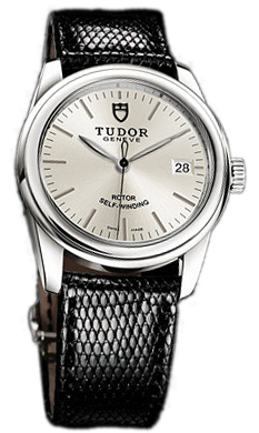 Tudor Glamour Date 55000-SIDBLZS Silverfärgad/Läder Ø36 mm - Tudor