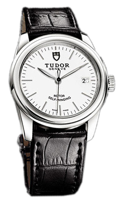 Tudor Glamour Date 55000-WIDSBLS Vit/Läder Ø36 mm