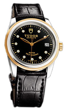 Tudor Glamour Date 55003-BDIDSBLS Svart/Läder Ø36 mm - Tudor