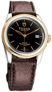 Tudor Glamour Date 55003-BIDBRJLS Svart/Läder Ø36 mm - Tudor