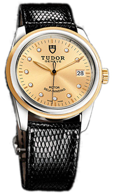 Tudor Glamour Date 55003-CHDIDBLZS Champagnefärgad/Läder Ø36 mm - Tudor