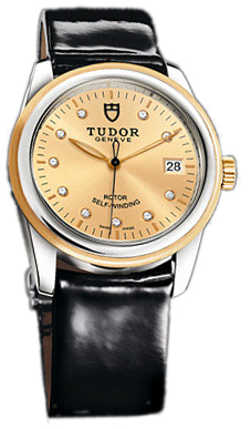Tudor Glamour Date 55003-CHDIDBPLS Champagnefärgad/Läder Ø36 mm - Tudor