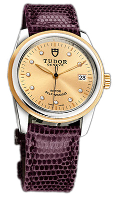 Tudor Glamour Date 55003-CHDIDPRLZS Champagnefärgad/Läder Ø36 mm - Tudor