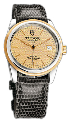 Tudor Glamour Date 55003-CHIDGLZSP Champagnefärgad/Läder Ø36 mm - Tudor