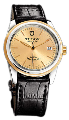 Tudor Glamour Date 55003-CHIDSBLS Champagnefärgad/Läder Ø36 mm - Tudor