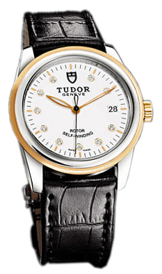 Tudor Glamour Date 55003-WDIDSBLS Vit/Läder Ø36 mm - Tudor