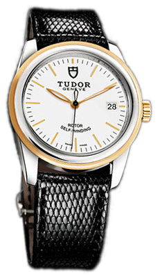 Tudor Glamour Date 55003-WIDBLZS Vit/Läder Ø36 mm - Tudor