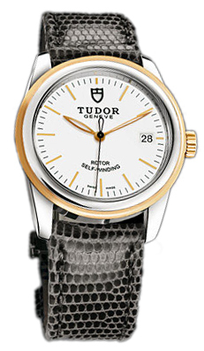 Tudor Glamour Date 55003-WIDGLZS Vit/Läder Ø36 mm - Tudor