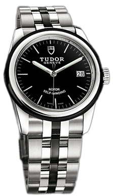 Tudor Glamour Date 55010N-68050N-BIDSTL Svart/Keramik Ø36 mm - Tudor