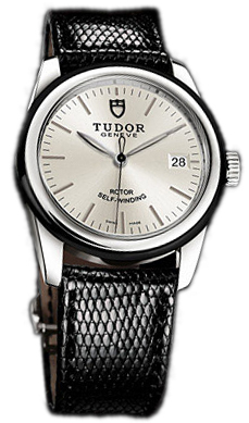 Tudor Glamour Date 55010N-SIDBLZS Silverfärgad/Läder Ø36 mm - Tudor