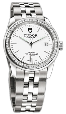Tudor Glamour Date 55020-68050-WIDSTL Vit/Stål Ø36 mm