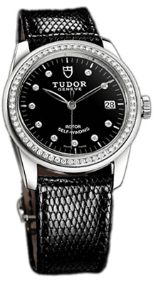 Tudor Glamour Date 55020-BDIDBLZS Svart/Läder Ø36 mm