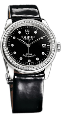 Tudor Glamour Date 55020-BDIDBPLS Svart/Läder Ø36 mm - Tudor