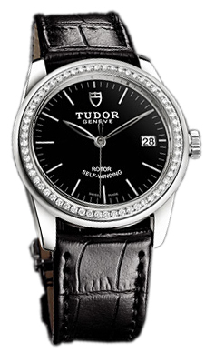 Tudor Glamour Date 55020-BIDSBLS Svart/Läder Ø36 mm