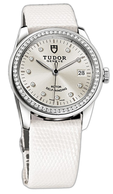 Tudor Glamour Date 55020-SDIDWLZS Silverfärgad/Läder Ø36 mm