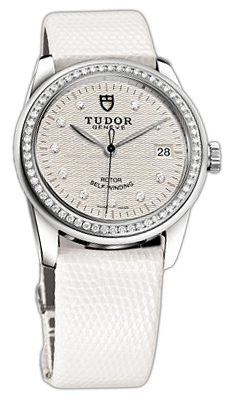 Tudor Glamour Date 55020-SDIDWLZSP Silverfärgad/Läder Ø36 mm