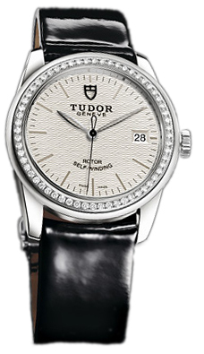 Tudor Glamour Date 55020-SIDBPLSP Silverfärgad/Läder Ø36 mm