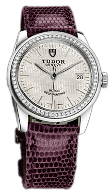 Tudor Glamour Date 55020-SIDPRLZSP Silverfärgad/Läder Ø36 mm - Tudor