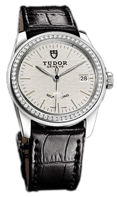 Tudor Glamour Date 55020-SIDSBLSP Silverfärgad/Läder Ø36 mm