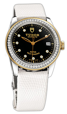 Tudor Glamour Date 55023-BDIDWLZS Svart/Läder Ø36 mm - Tudor