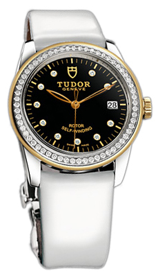 Tudor Glamour Date 55023-BDIDWPLS Svart/Läder Ø36 mm - Tudor