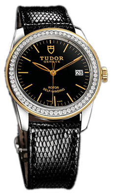 Tudor Glamour Date 55023-BIDBLZS Svart/Läder Ø36 mm