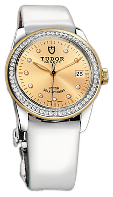 Tudor Glamour Date 55023-CHDIDWPLS Champagnefärgad/Läder Ø36 mm - Tudor