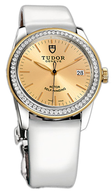Tudor Glamour Date 55023-CHIDWPLS Champagnefärgad/Läder Ø36 mm - Tudor